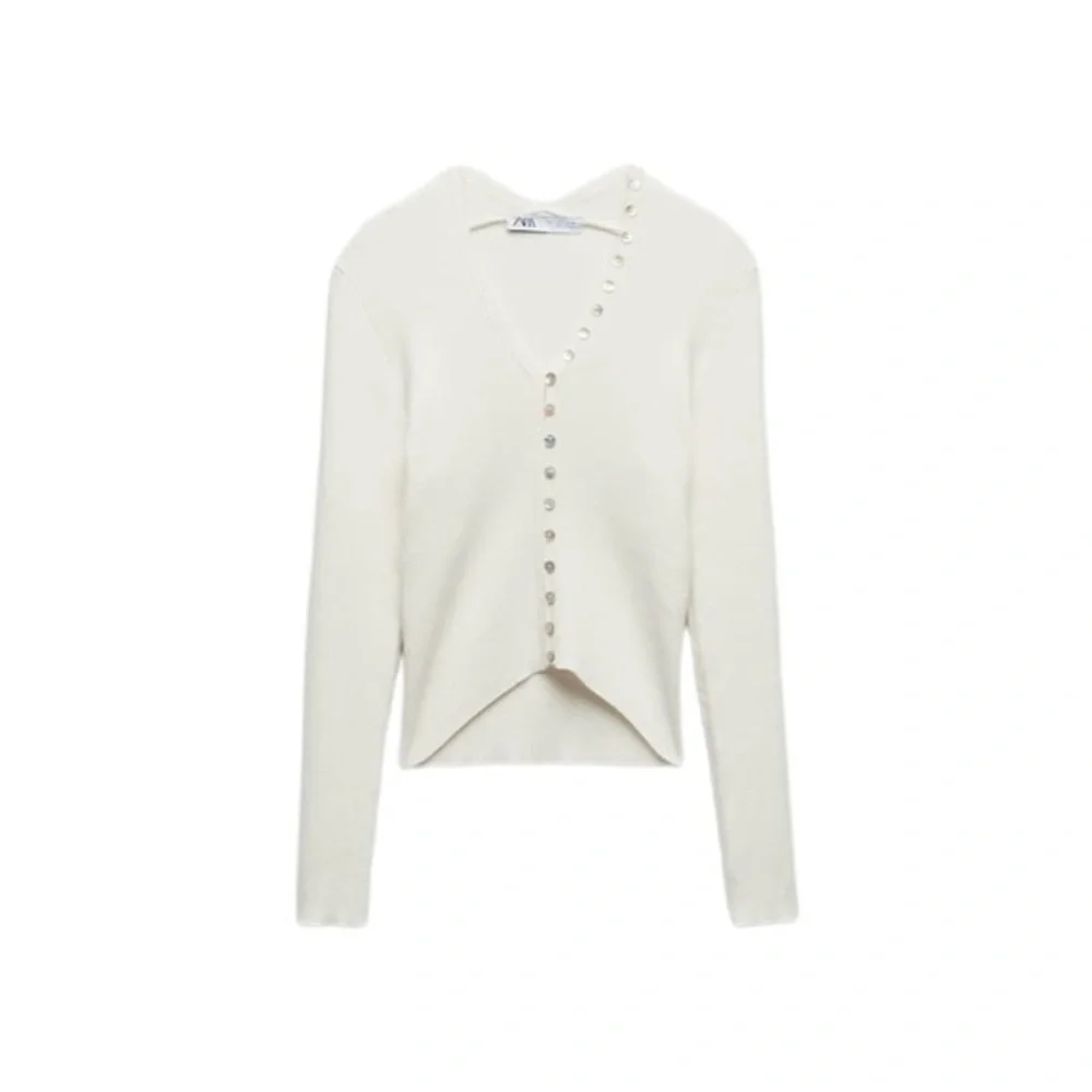 Zara Knit Button-Up Top - Picture 1 of 7